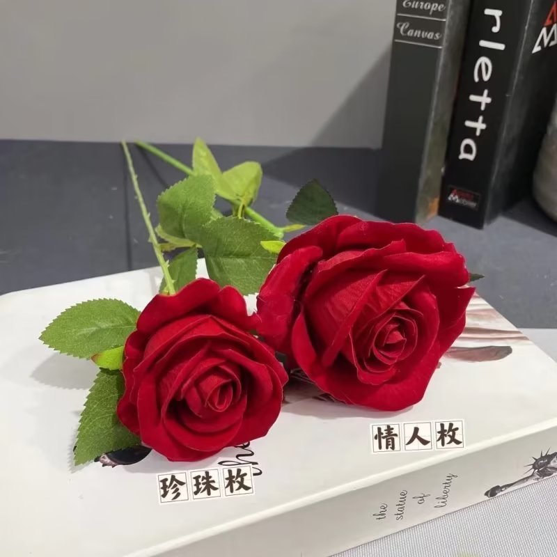 Factory wholesale forever silk single head rose bud red pink singles artificial preserved flowers rose single