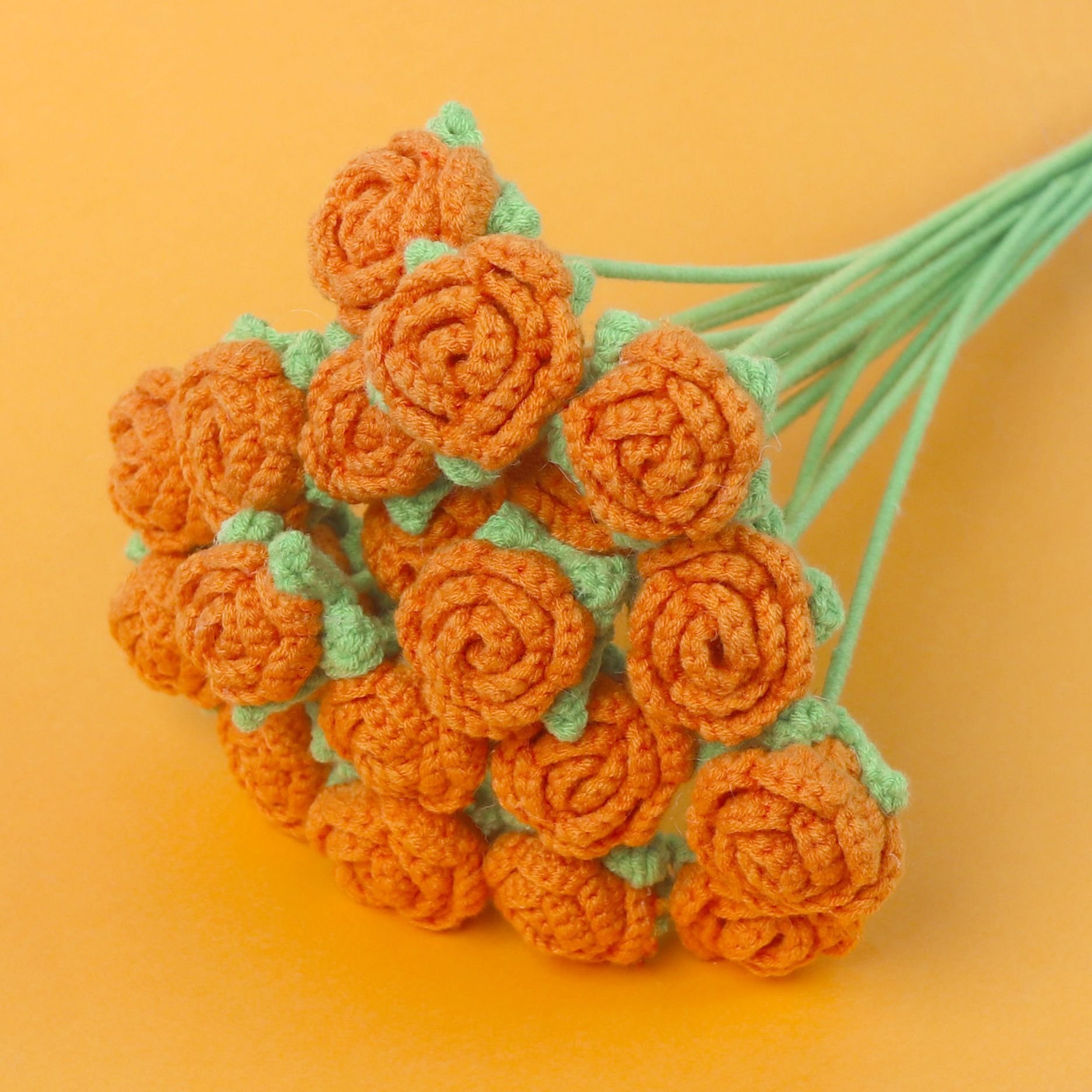 Hot Wool Red Knit Roses Flower Preserved Rose Flower Wedding Valentine's Day Mothers Day Gifts 2024 Crochet Flower Rose