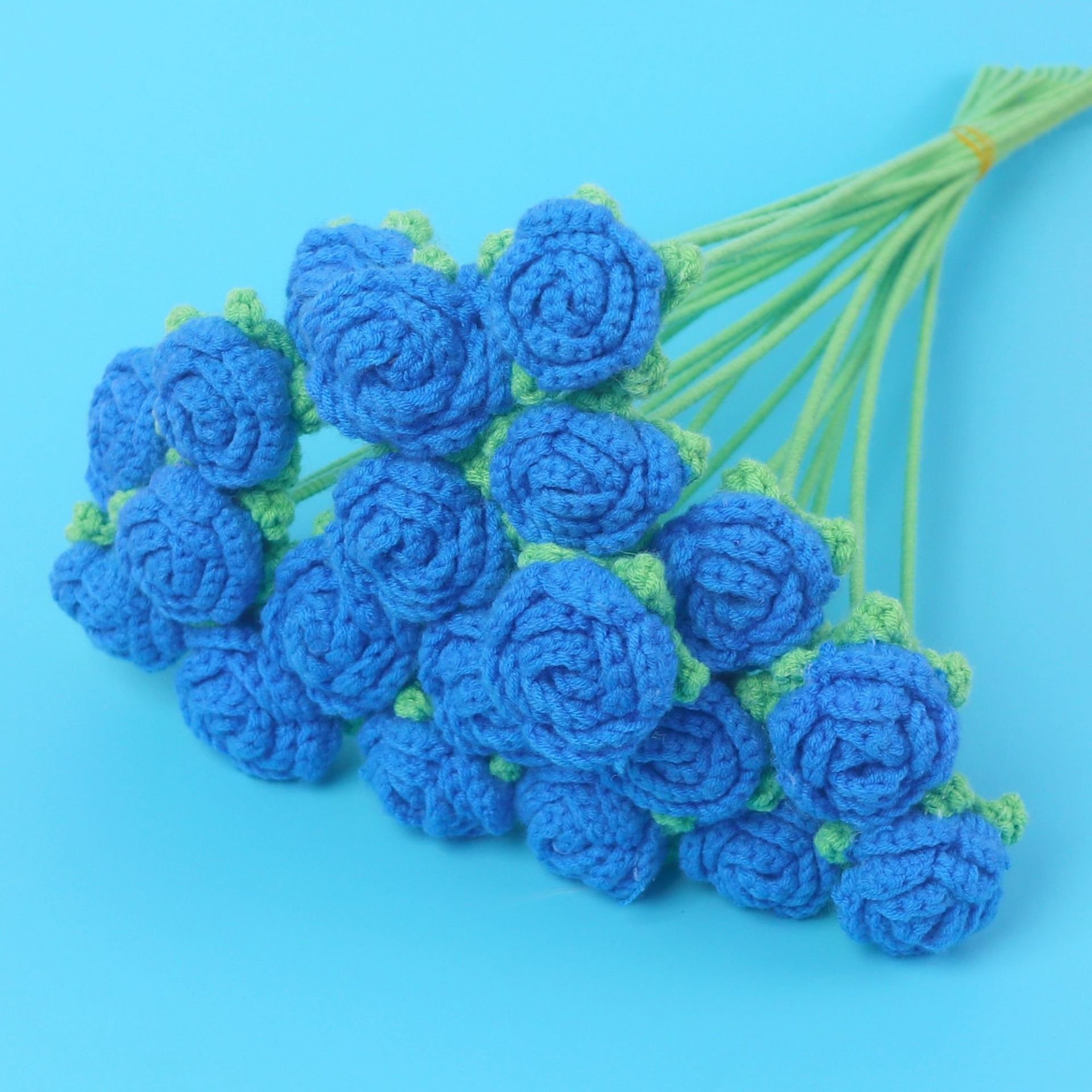 Hot Wool Red Knit Roses Flower Preserved Rose Flower Wedding Valentine's Day Mothers Day Gifts 2024 Crochet Flower Rose