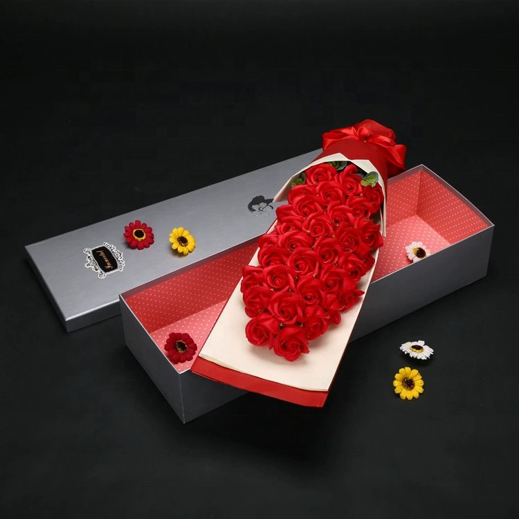 Valentine Rose soap flower Preserved Flowers Birthday Gift Soap Floral Wedding Decoration Eternal soap Flower bouquet