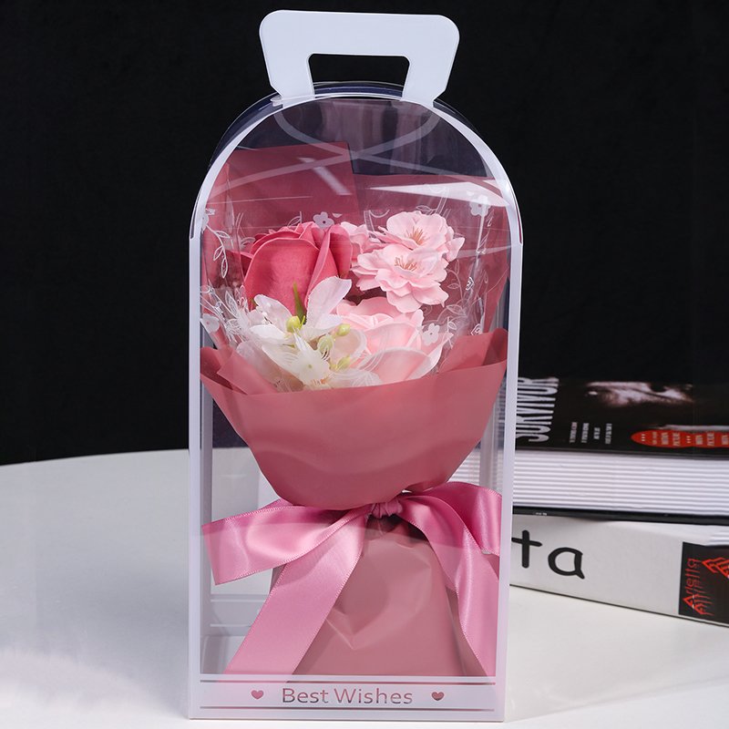 Best Seller Bear Flower Soap Roses Bouquet Artificial Flowers Gift Box for New Year and Valentine's Day Present