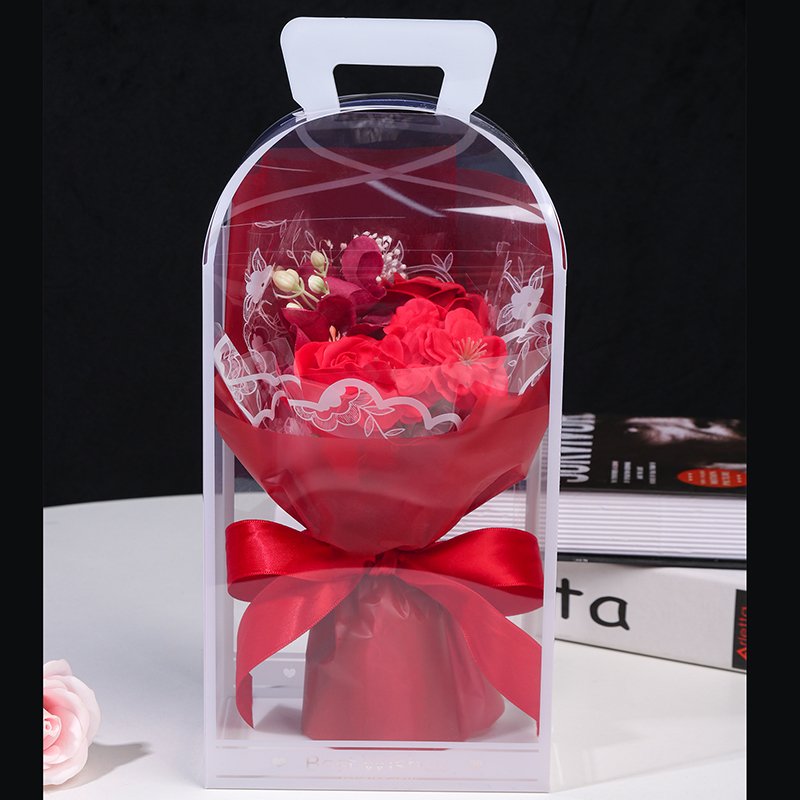 Best Seller Bear Flower Soap Roses Bouquet Artificial Flowers Gift Box for New Year and Valentine's Day Present