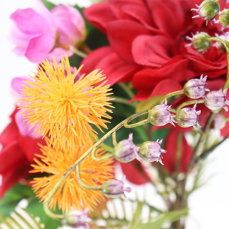 Hot Selling 44cm Wholesale Artificial Dahlia Wreath Preserved Flowers & Plants Colorful Balloonflower Decorative Flowers Wreaths