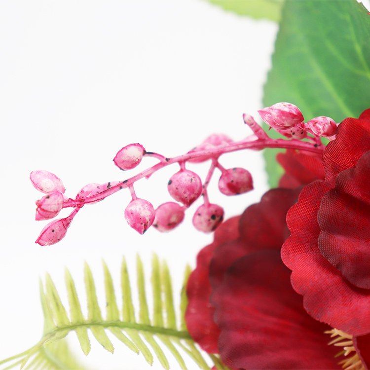 Hot Selling 44cm Wholesale Artificial Dahlia Wreath Preserved Flowers & Plants Colorful Balloonflower Decorative Flowers Wreaths