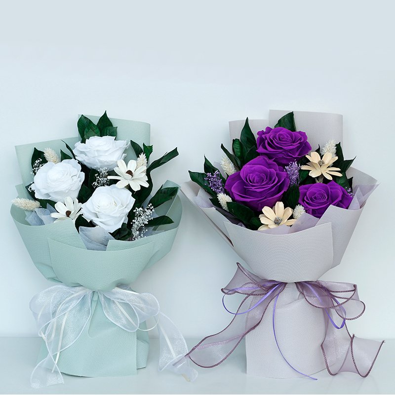 Customized color and size Mothers Day Gifts Wedding Valentine Festival Novelty Gift Real rose touch Preserved Roses Bouquet