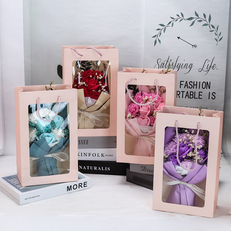 Valentine's Day Mother's Day Gifts Wedding souvenir Bouquet Flower Home Decoration Artificial Soap Rose Bouquet