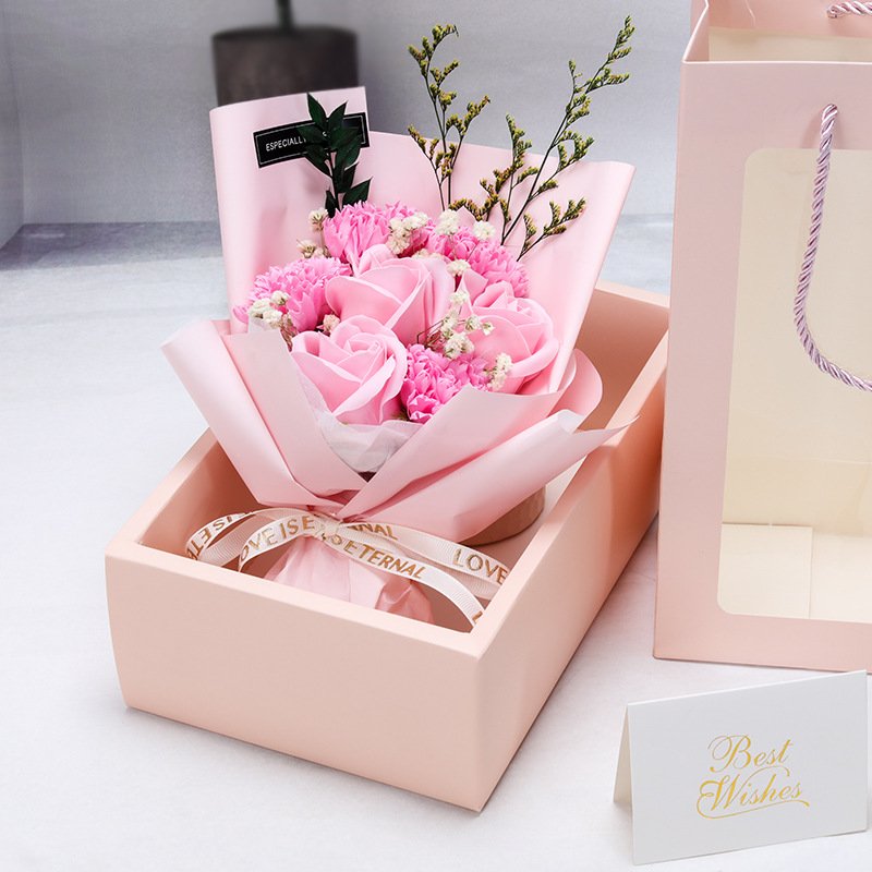 Valentine's Day Mother's Day Gifts Wedding souvenir Bouquet Flower Home Decoration Artificial Soap Rose Bouquet