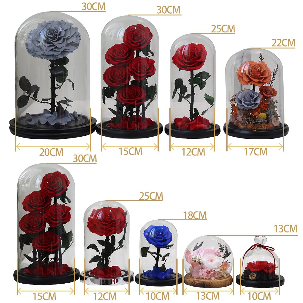 Lovebay Eternal Rose Moss Long Stem Red Single Flowers Morthers Day Everlasting Preserved Flower Forever Roses In Glass Dome