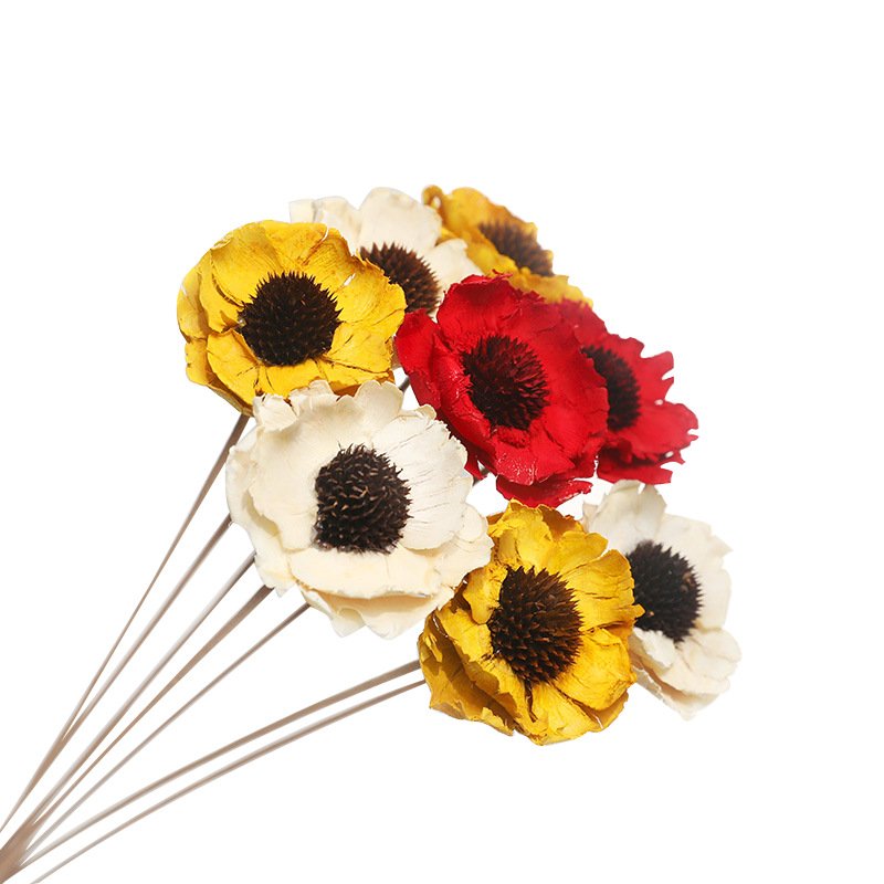 Dried wood flowers Handmade corn dried red poppy flower for decorative flowers