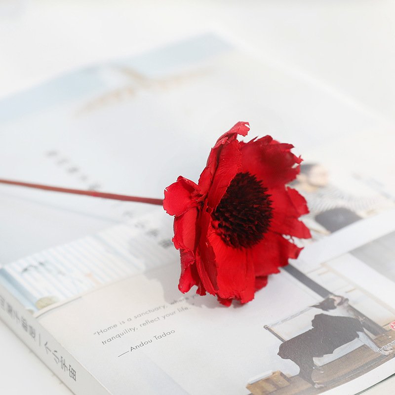 Dried wood flowers Handmade corn dried red poppy flower for decorative flowers