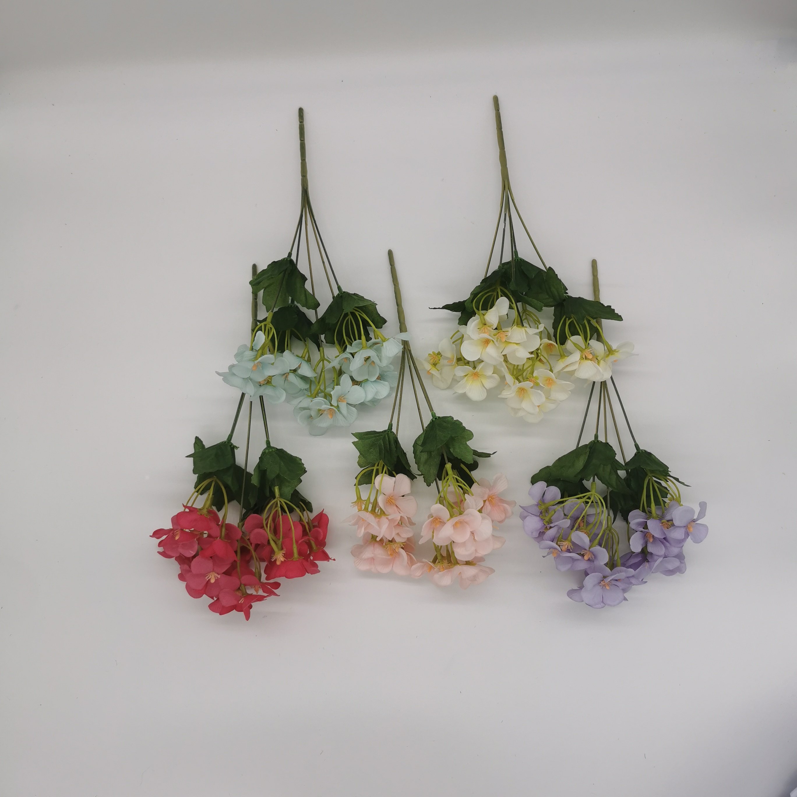 QIDA c2214 5 heads artificial flowers potted wisteria hanging flowers for Home Wedding Decorative Flowers Hot Sale 23221
