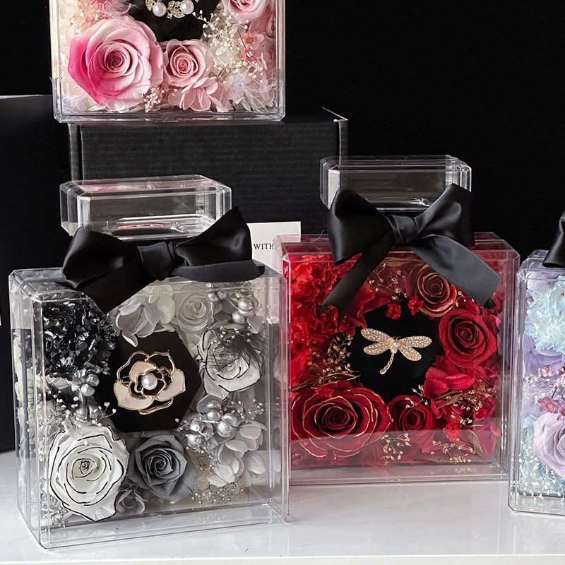 Valentines Day Everlasting Flower Gift Box Decoration Everlasting Eternal Immortal Long Lasting Rose Preserved Flowers