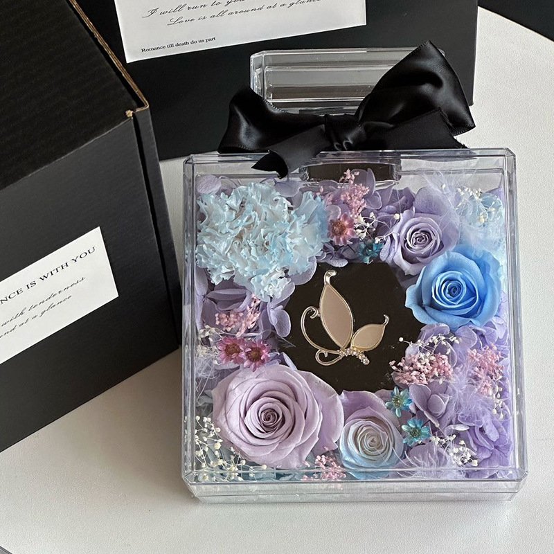 Valentines Day Everlasting Flower Gift Box Decoration Everlasting Eternal Immortal Long Lasting Rose Preserved Flowers