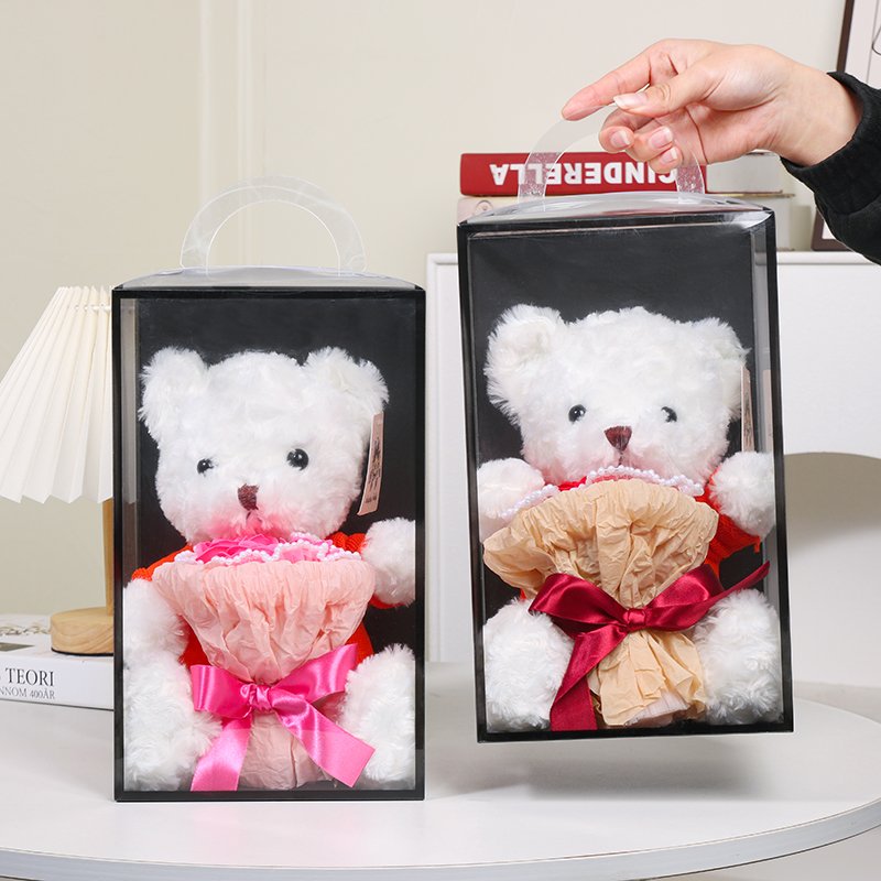 Preserved Eternal Flower Plush Bear Doll Bouquet Gift Box Soap Flower Soft Toy Creative Gift Bouquet Suppliers Decorative