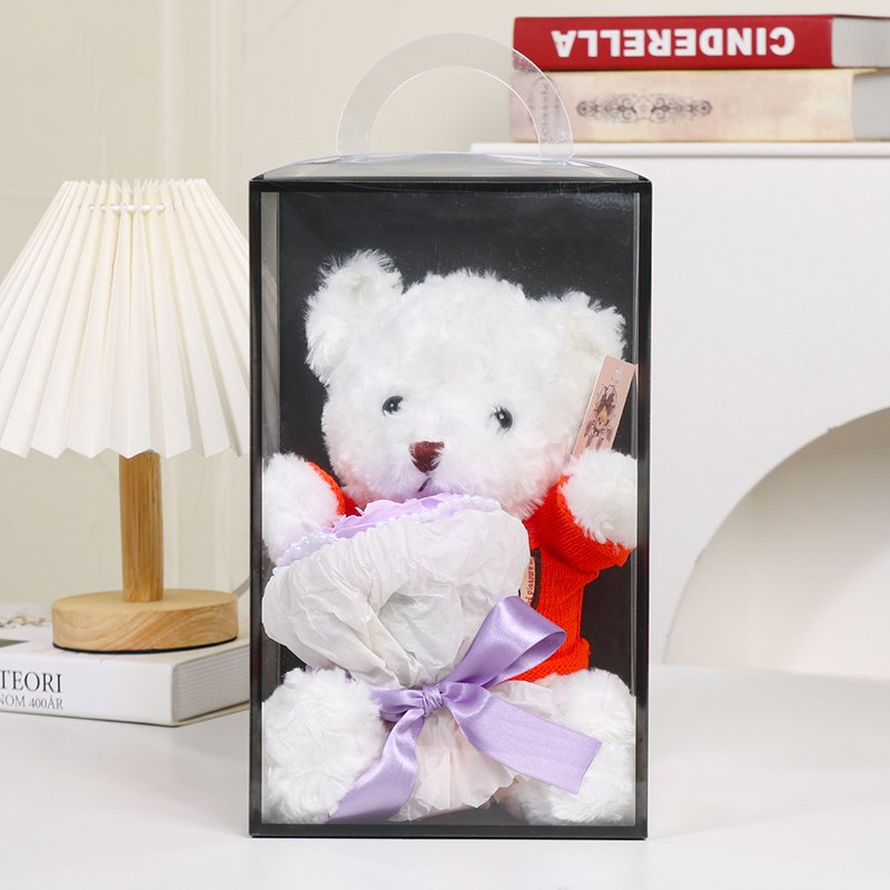 Preserved Eternal Flower Plush Bear Doll Bouquet Gift Box Soap Flower Soft Toy Creative Gift Bouquet Suppliers Decorative