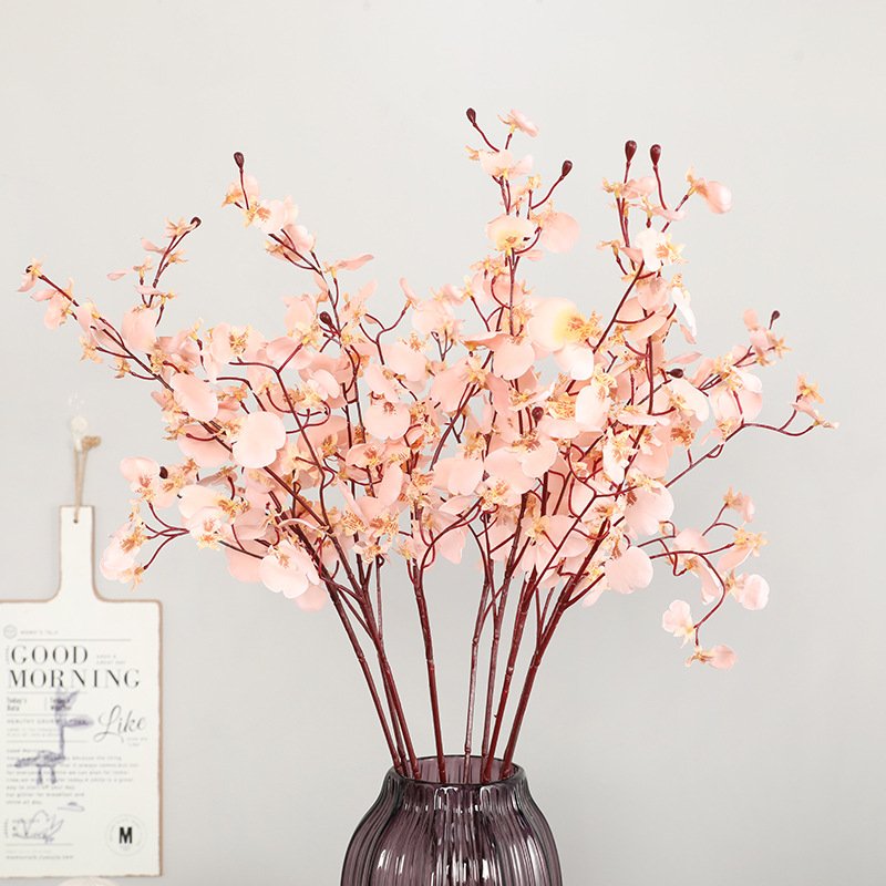 Hot selling 80cm Single Branch Dancing Orchid artificial flowers for home decoration