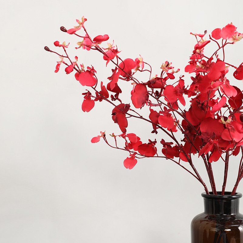 Hot selling 80cm Single Branch Dancing Orchid artificial flowers for home decoration