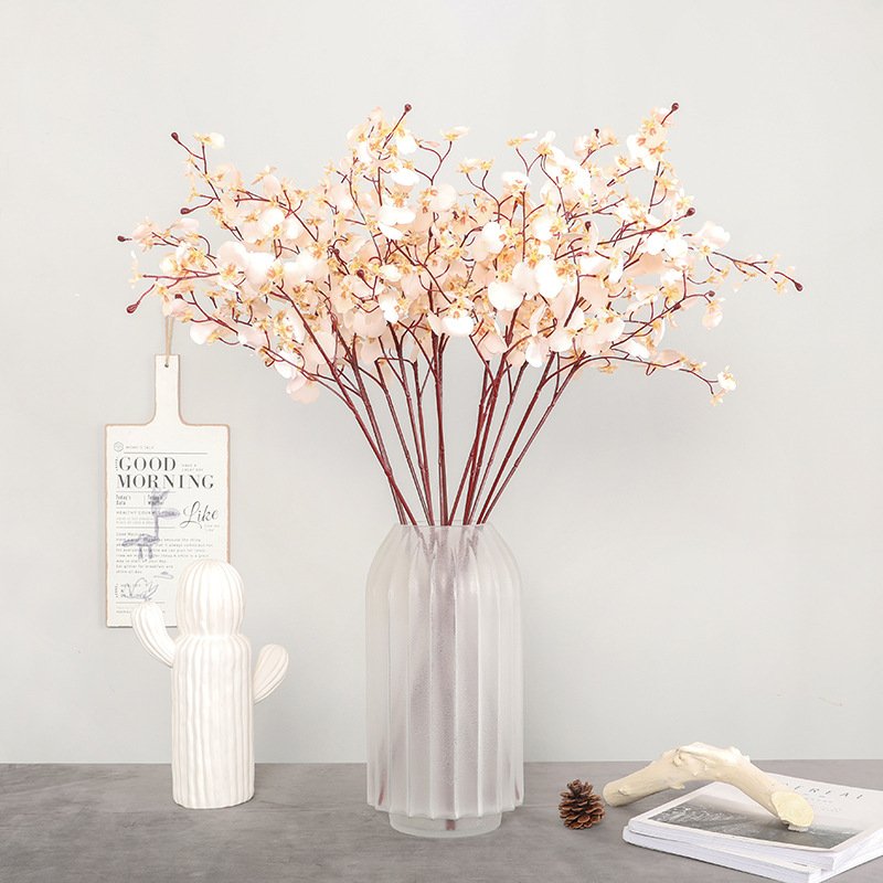 Hot selling 80cm Single Branch Dancing Orchid artificial flowers for home decoration