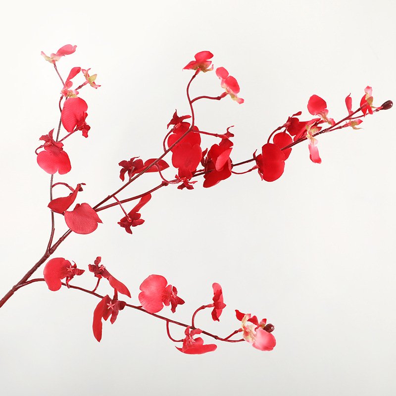 Hot selling 80cm Single Branch Dancing Orchid artificial flowers for home decoration