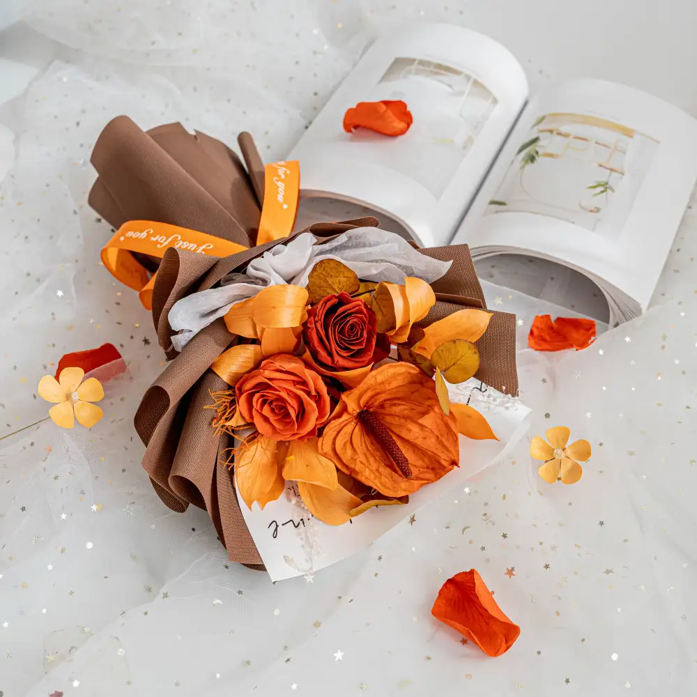 2024 Hot Sale bouquet Real Touched Eternal Preserved Flower for Women Girl