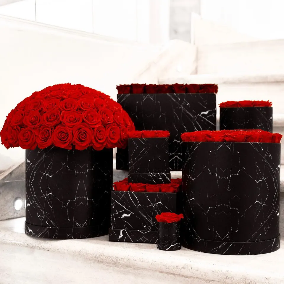Wholesale Luxury Eternal Roses Preserved Flowers Eternity Stabilized Immortal Infinity Dome Preserved Roses Box for Memorial Day