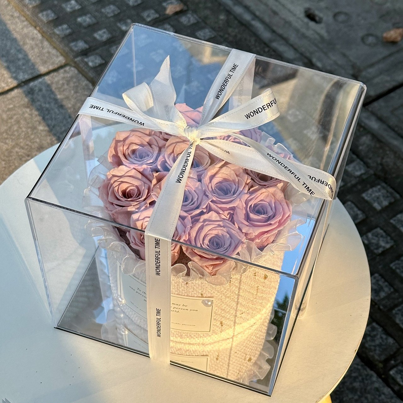 rosa eterna valentine's day gift preserved rose boxed acrylic gift box eternal preserve roses flowers