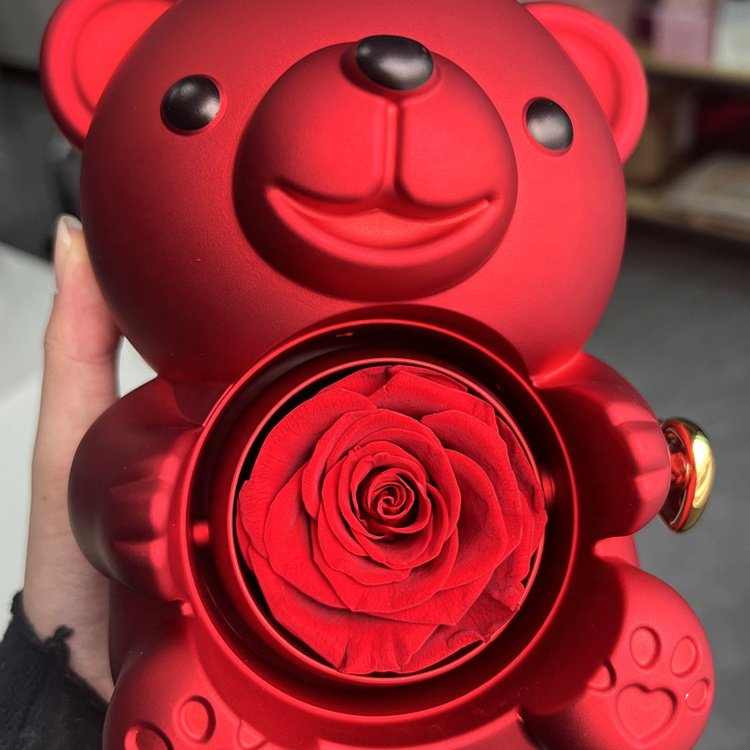 2024 Christmas Gift Set Wholesale Eternal Rose Jewelry Box Preserved Roses Flowers Jewelry Box For Girlfriend Mothers Day