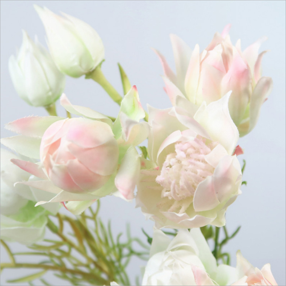 Ins Most popular High quality refreshing Artificial silk Snow Lotus Flower for home Decoration