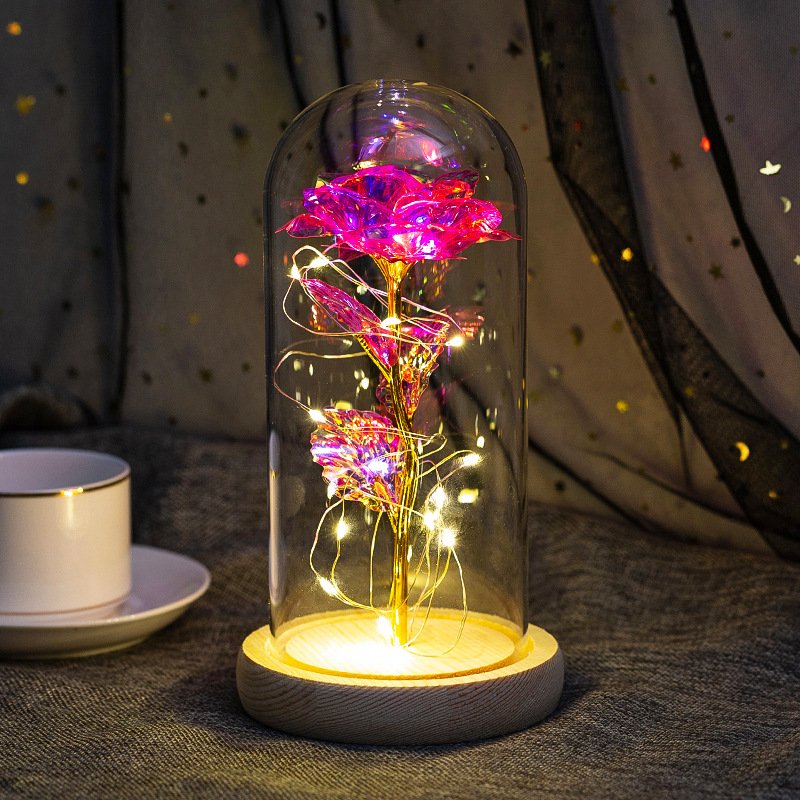Valentine Romantic Gift Weddings Decoration Glass Bell Jar Eternal Flowers Preserved Eternal Flower Mother'S Day Gift