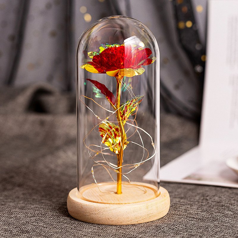 Valentine Romantic Gift Weddings Decoration Glass Bell Jar Eternal Flowers Preserved Eternal Flower Mother'S Day Gift