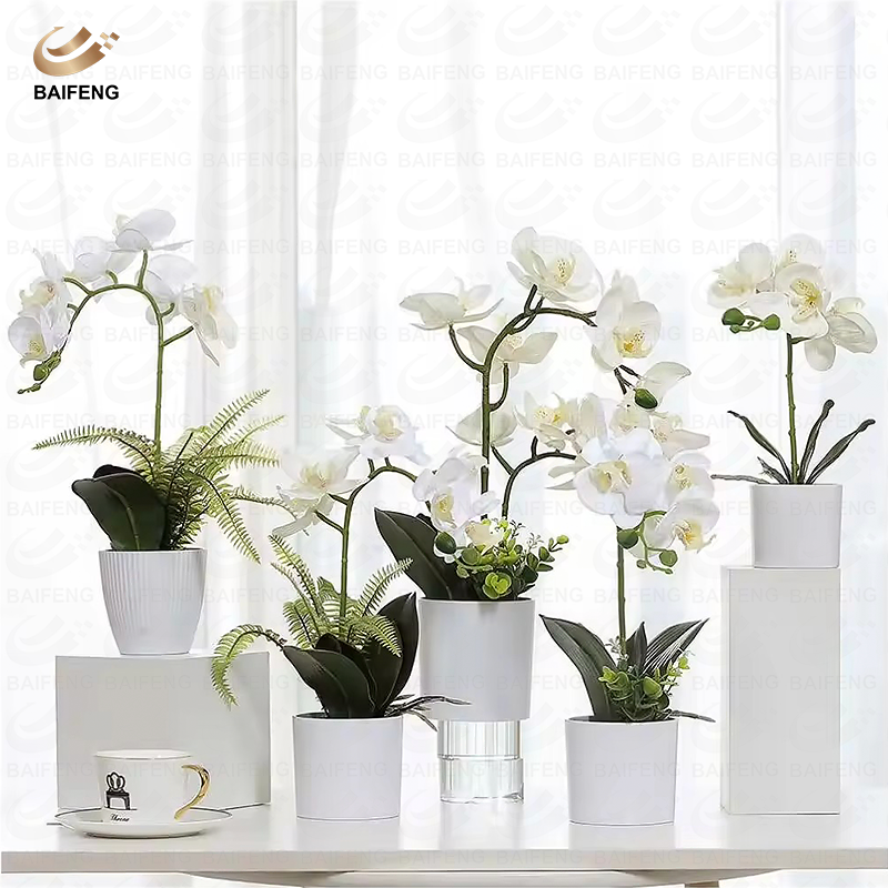 Factory direct selling real touch plastic orchids artificial flowers artificial orchid with pot