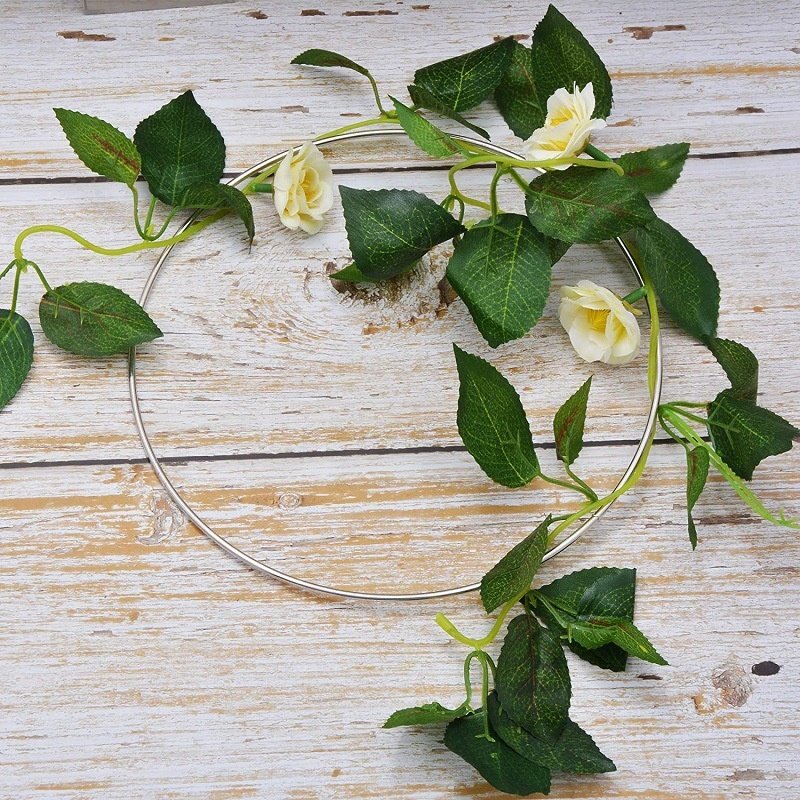 Metal Floral Hoop Wreath Macrame Gold Hoop Rings for DIY Wedding Wreath Decor Dream Catcher and Macrame Wall Hanging Crafts-15cm