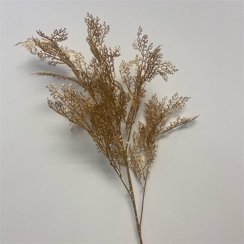 Christmas Decorations Artificial flower vase white and golden Plastic Golden Flowers Plants