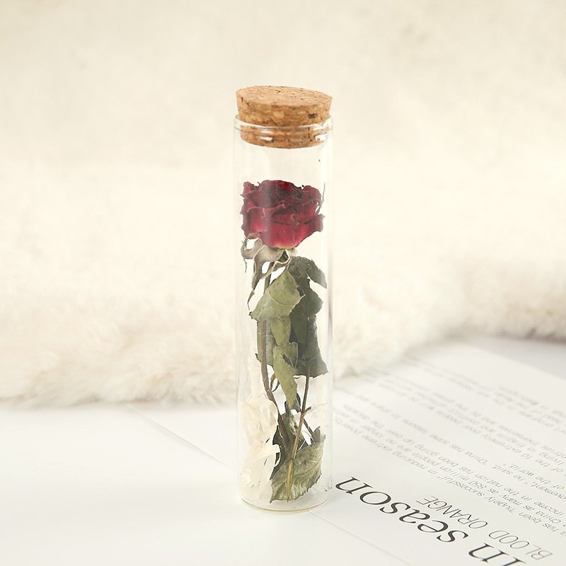 Factory Direct Sale Preserved Flowers Dry Flower In Glass Tube Bottle Good Hand Gift Box