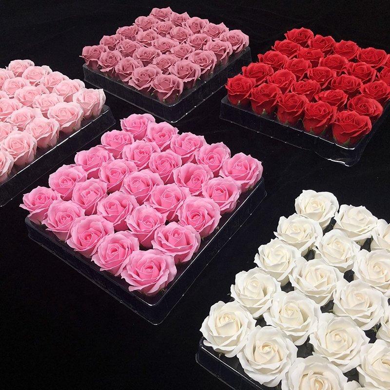 Wholesale Artificial Wedding Christmas Decoration Bouquet Gifts Fragrant Soft New 4 Layers Rose Soap Flowers Head