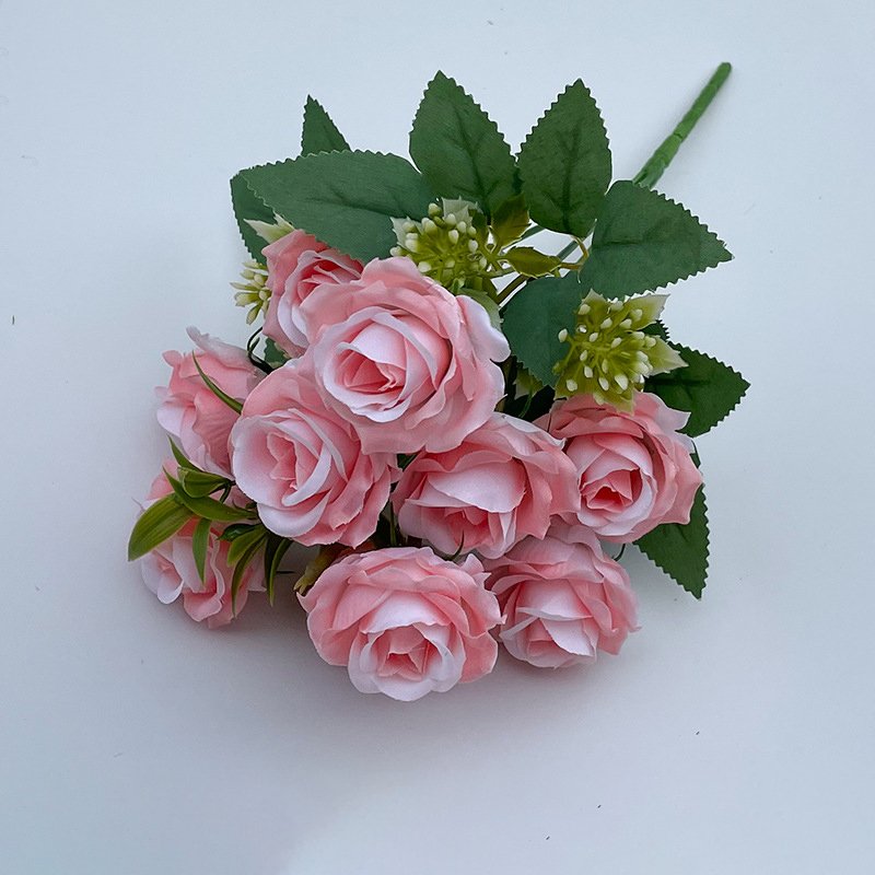 5 branches silk roses flowers preserved artificial rose bouquet for home wedding decor