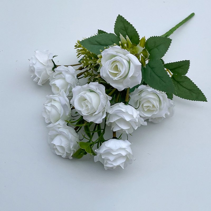 5 branches silk roses flowers preserved artificial rose bouquet for home wedding decor