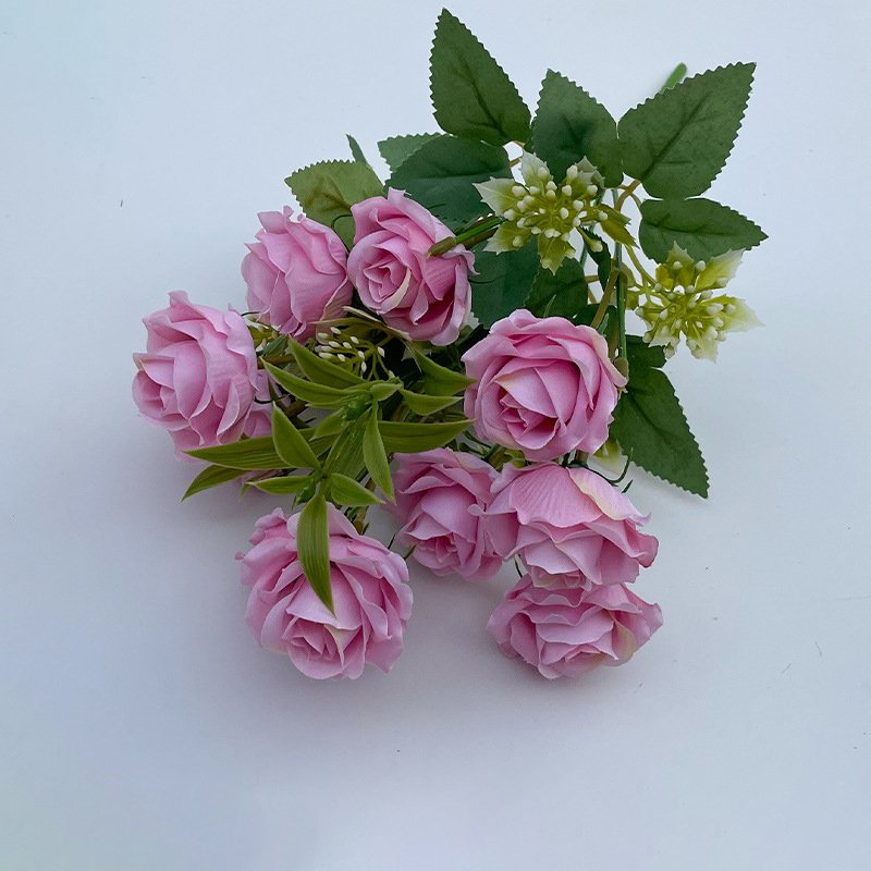 5 branches silk roses flowers preserved artificial rose bouquet for home wedding decor