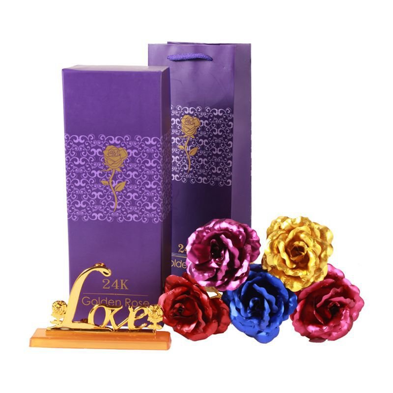 High Quality Gold Foil Plated Rose 24k Gold Rose Wedding Creative Gft Valentine's Day Gift