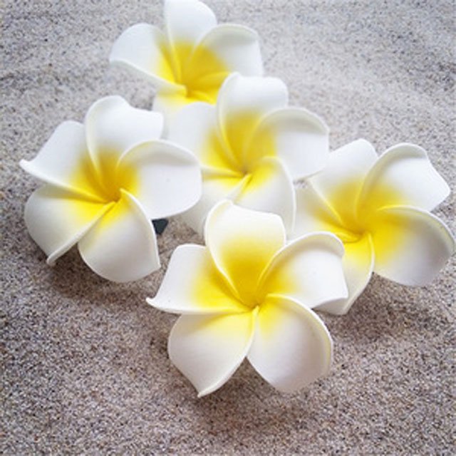 Vacation Accessory Clip EVA foam Hawaiian Plumeria Flowers Frangipani Artificial flower Foam Hair Clip For Headwear