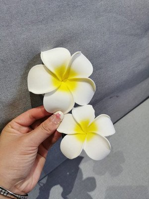Vacation Accessory Clip EVA foam Hawaiian Plumeria Flowers Frangipani Artificial flower Foam Hair Clip For Headwear