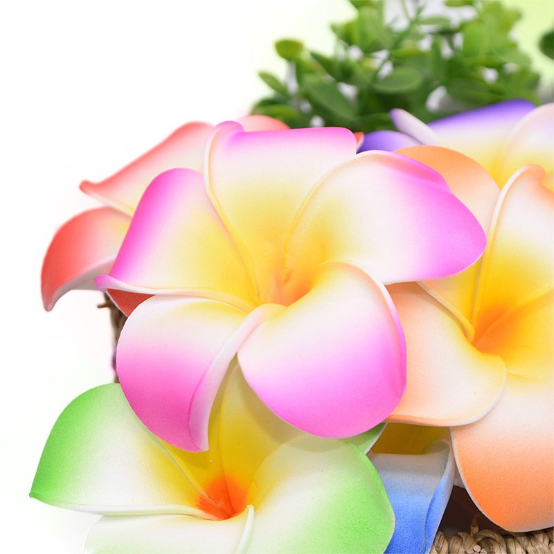 Vacation Accessory Clip EVA foam Hawaiian Plumeria Flowers Frangipani Artificial flower Foam Hair Clip For Headwear