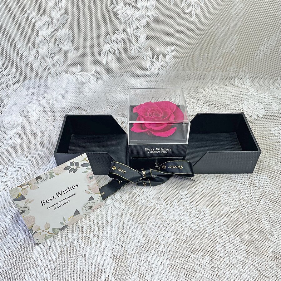 Wholesale new design real rose forever rose box preserved flowers rose in Jewelry box for Valentine's day