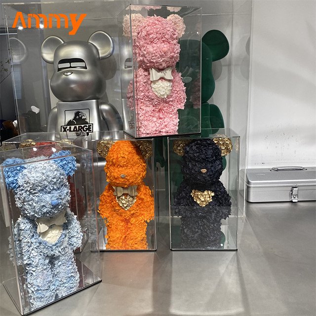 Ammy valentines day gift preserved rose Violent bear tide play love gold sweet cool multi-color mirror acrylic ornaments