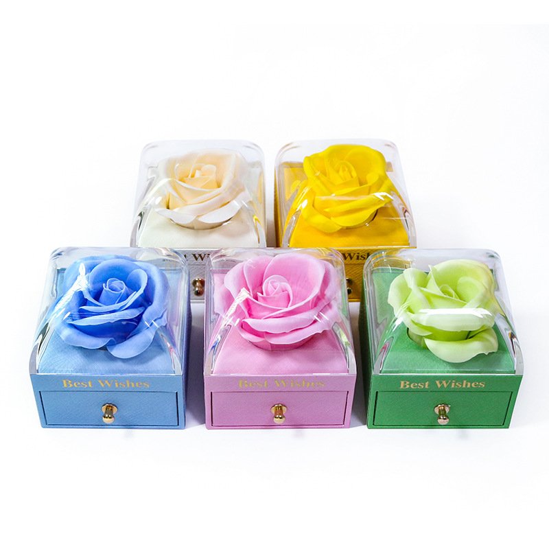 Hot Selling Valentine's Day Preserved Rose Jewelry Box Gift For Wedding,Anniversaries,Marriage Proposals
