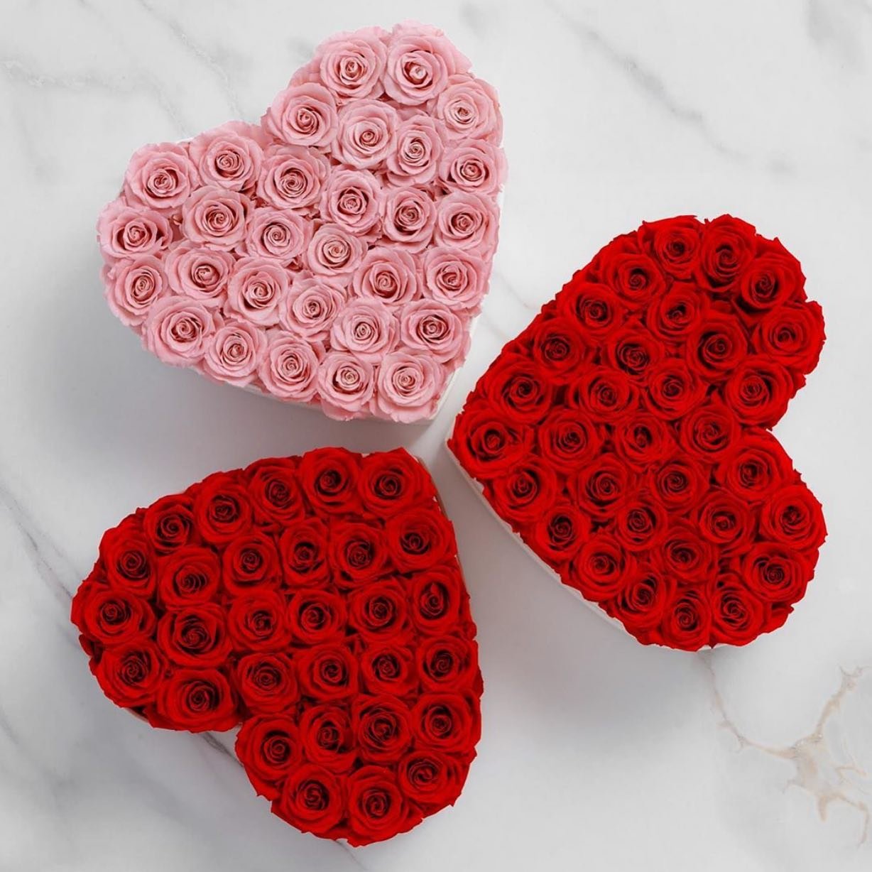 eternal eternity forever roses flowers Heart Shaped Pink Velvet Flower Box With Foam For Preserved Roses for mother's day gift