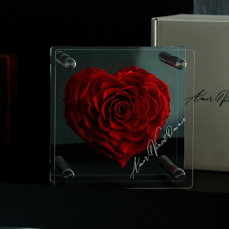 Valentine's gift mother day gift preserved large eternal rose flowers forever mirror acrylic roses box gift box preserved rose