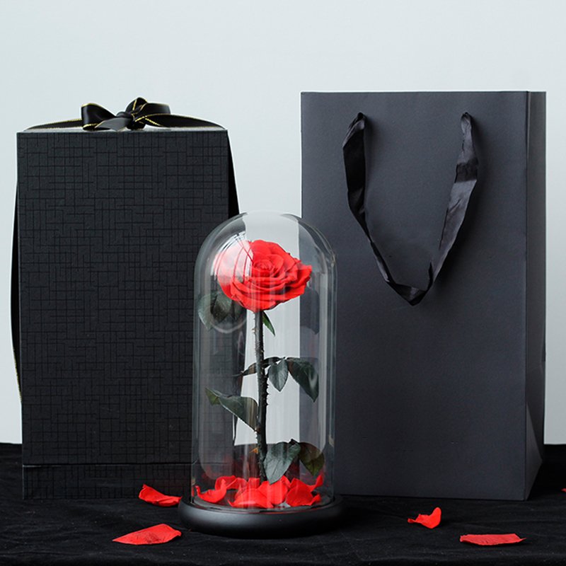 Christmas Valentine's Day Luxury Gifts Eternal Flowers Preserved Roses in glass dome
