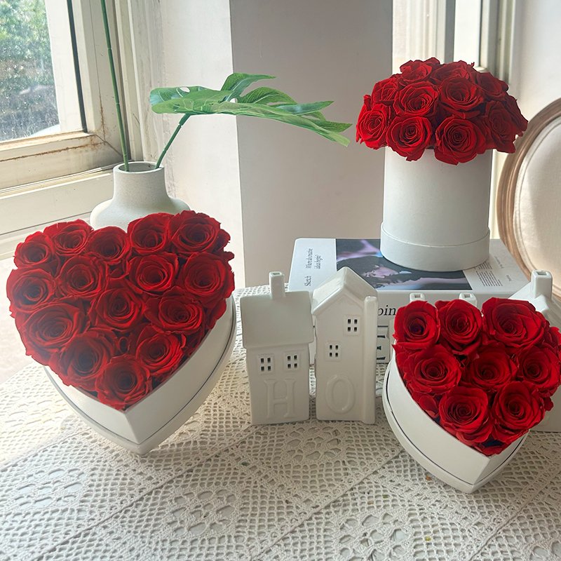 Eternal Rose Valentine's Day Gift Eternal Flower Box Immortal Rose Head Save Rose Valentine's Day Gift in Flower Box