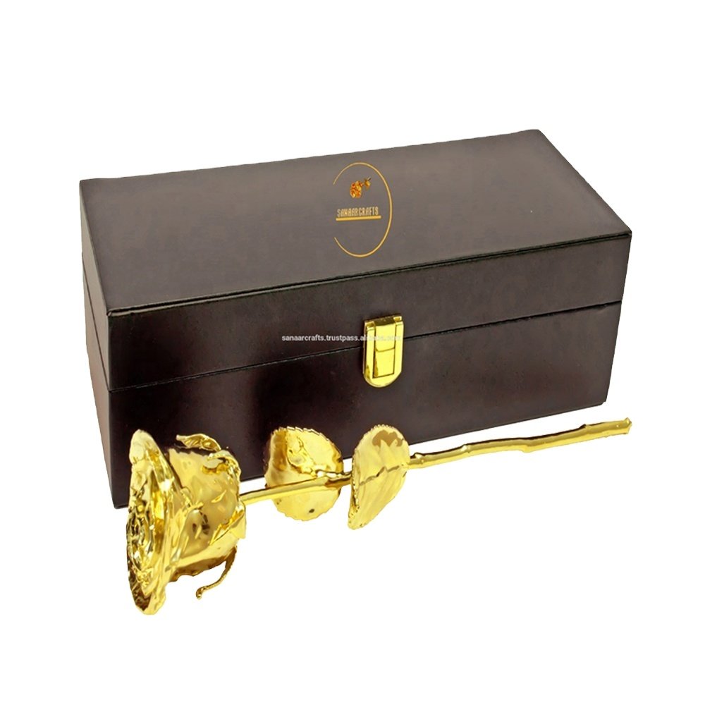 2023 Forever 24k Gold Plated Rose For Forever Love OEM ODM Forever Rose Real 24K Gold Rose Valentines Day Gift 24K Dipped Gold